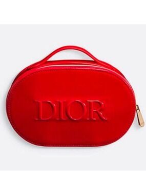 Dior Beauty Makeup Red Luxury Small Makeup Pouch Gift Authentic